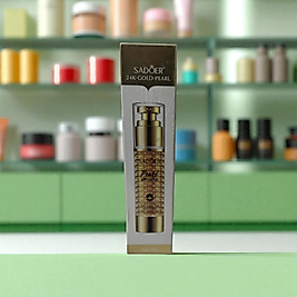 SADOER 24K-GOLD-PEARL Makyaj Bazı 60g(24 Ayar Altın özlü İnci Kolojen Sıkılaştırıcı Beyazlatıcı Nemlendirici Esans Losyonu)