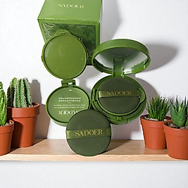 SADOER MATCHA HOLDING MAKEUP AIR CUSHION LIQUID FOUNDATION 12g+12g(Uzun süreli kapatıcı hava yastıklı fondöten)