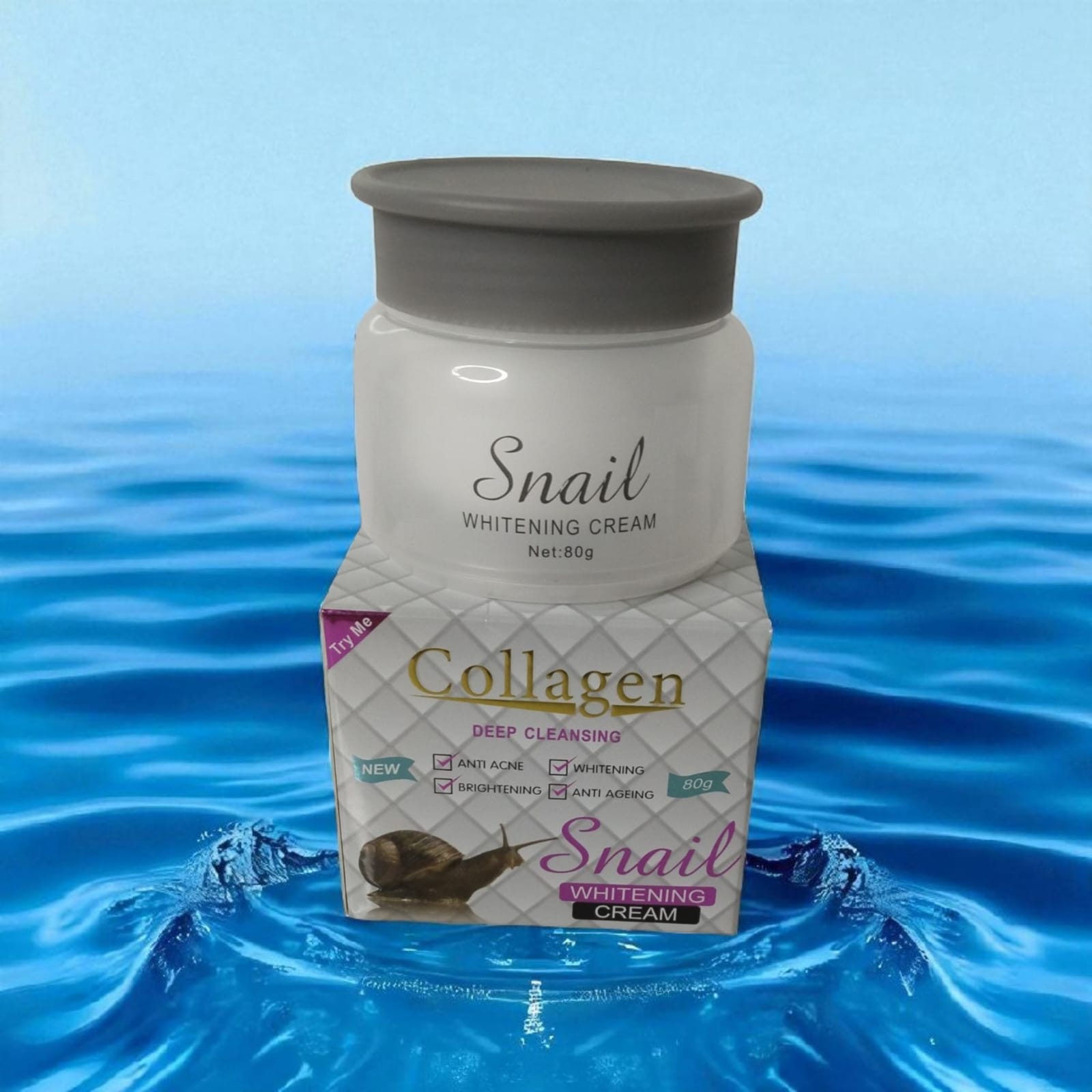 COLLAGEN SNAİL WHITENING CREAM 80g( Salyangoz Özlü Kollagen Beyazlatma,Akne karşıtı, Parlatıcı, Yaşlanma Karşıtı)
